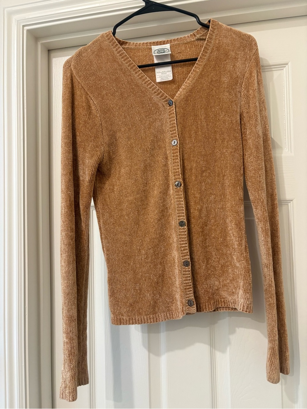Laura Ashley Camel Brown V-Neck Button Cardigan